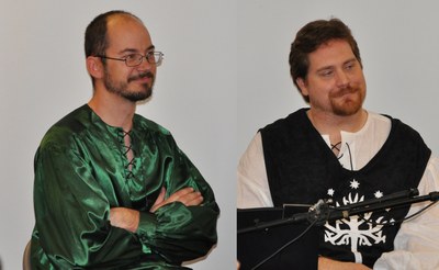 brian huseland and hawke robinson co hosting middle earth talk radio show at tolkien moot 2011